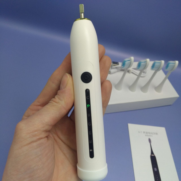 Электрическая ультразвуковая зубная щетка SONIC X7 toothbrush, 4 насадки, 6 режимов 